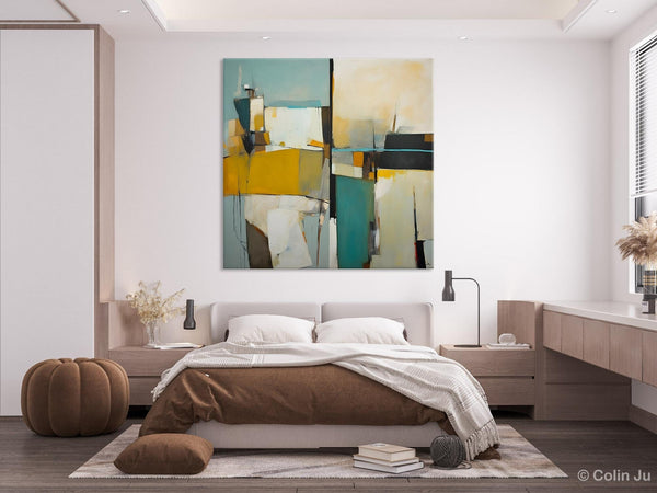 Abstract Painting for Bedroom, Original Modern Wall Art Paintings, Geometric Modern Acrylic Paintings, Oversized Contemporary Canvas Art-Paintingforhome