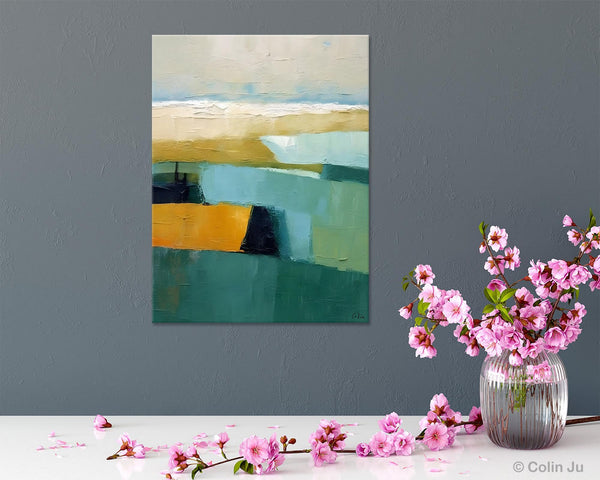 Large Geometric Abstract Painting, Landscape Canvas Paintings for Bedroom, Acrylic Painting on Canvas, Original Landscape Abstract Painting-Paintingforhome