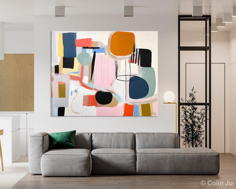 Abstract Canvas Paintings, Extra Large Canvas Painting for Living Room, Original Acrylic Wall Art, Oversized Contemporary Acrylic Paintings-Paintingforhome