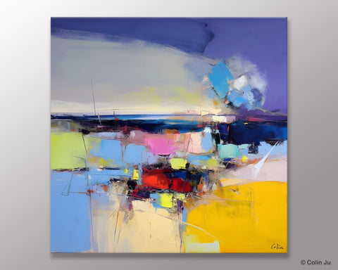 Landscape Abstract Paintings, Original Canvas Wall Art Paintings, Modern Canvas Painting for Dining Room, Acrylic Painting on Canvas-Paintingforhome