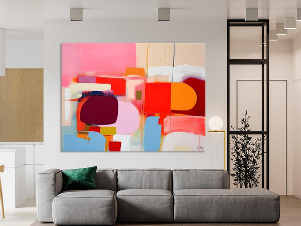 Extra Large Canvas Paintings, Original Abstract Art, Modern Wall Art Ideas for Dining Room, Impasto Painting, Contemporary Acrylic Paintings-Paintingforhome