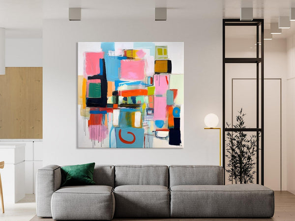 Contemporary Canvas Art, Original Modern Wall Art, Modern Canvas Paintings, Modern Acrylic Artwork, Large Abstract Painting for Dining Room-Paintingforhome