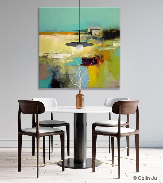 Landscape Canvas Paintings, Original Landscape Paintings, Abstract Wall Art Painting for Living Room, Oversized Acrylic Painting on Canvas-Paintingforhome