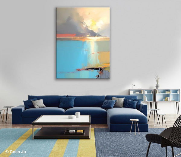 Contemporary Acrylic Painting on Canvas, Large Original Artwork, Large Landscape Paintings for Living Room, Modern Canvas Art Paintings-Paintingforhome