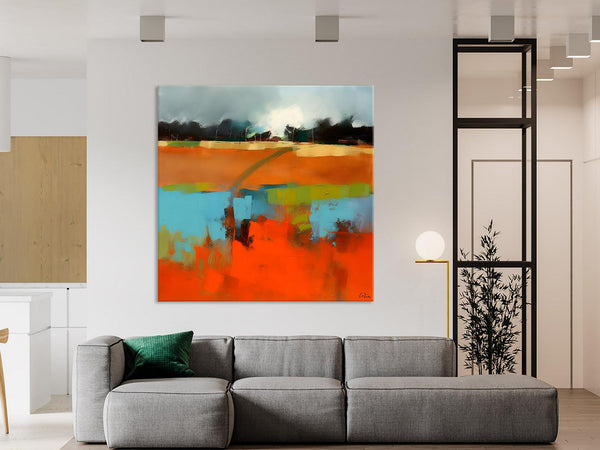 Original Abstract Wall Art, Landscape Acrylic Art, Landscape Canvas Art, Hand Painted Canvas Art, Large Abstract Painting for Living Room-Paintingforhome