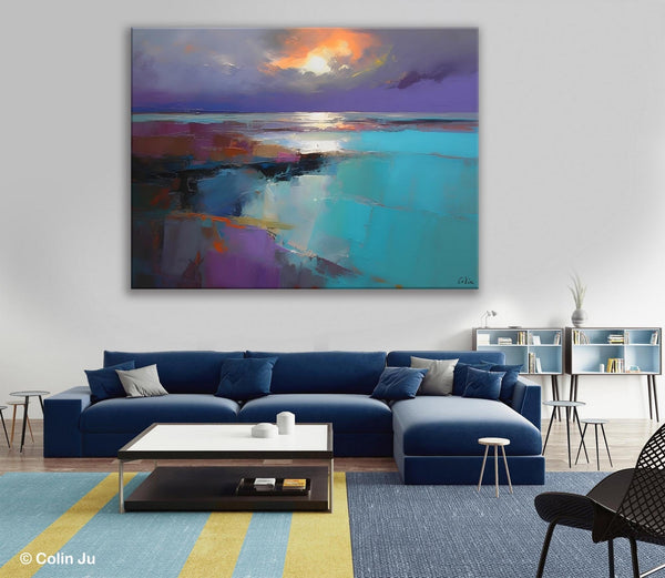 Original Landscape Abstract Painting, Landscape Canvas Paintings for Dining Room, Extra Large Modern Wall Art, Acrylic Painting on Canvas-Paintingforhome