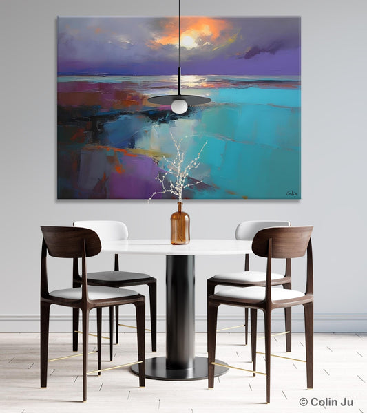 Original Landscape Abstract Painting, Landscape Canvas Paintings for Dining Room, Extra Large Modern Wall Art, Acrylic Painting on Canvas-Paintingforhome