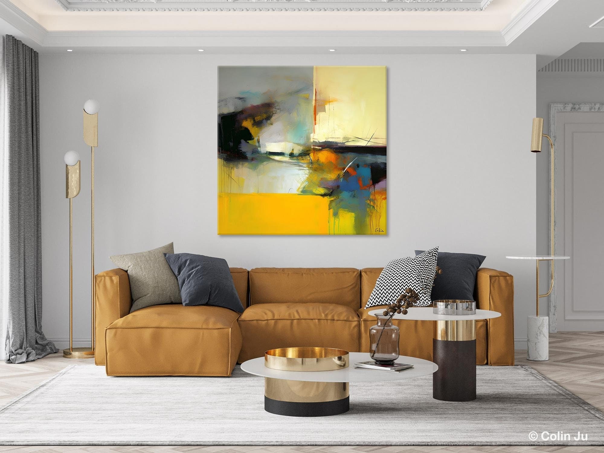 Simple Modern Acrylic Artwork, Modern Canvas Paintings, Large Abstract Art for Bedroom, Original Abstract Wall Art, Contemporary Canvas Art-Paintingforhome