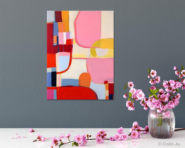 Original Canvas Artwork, Contemporary Acrylic Painting on Canvas, Large Painting for Dining Room, Simple Abstract Art, Wall Art Paintings-Paintingforhome