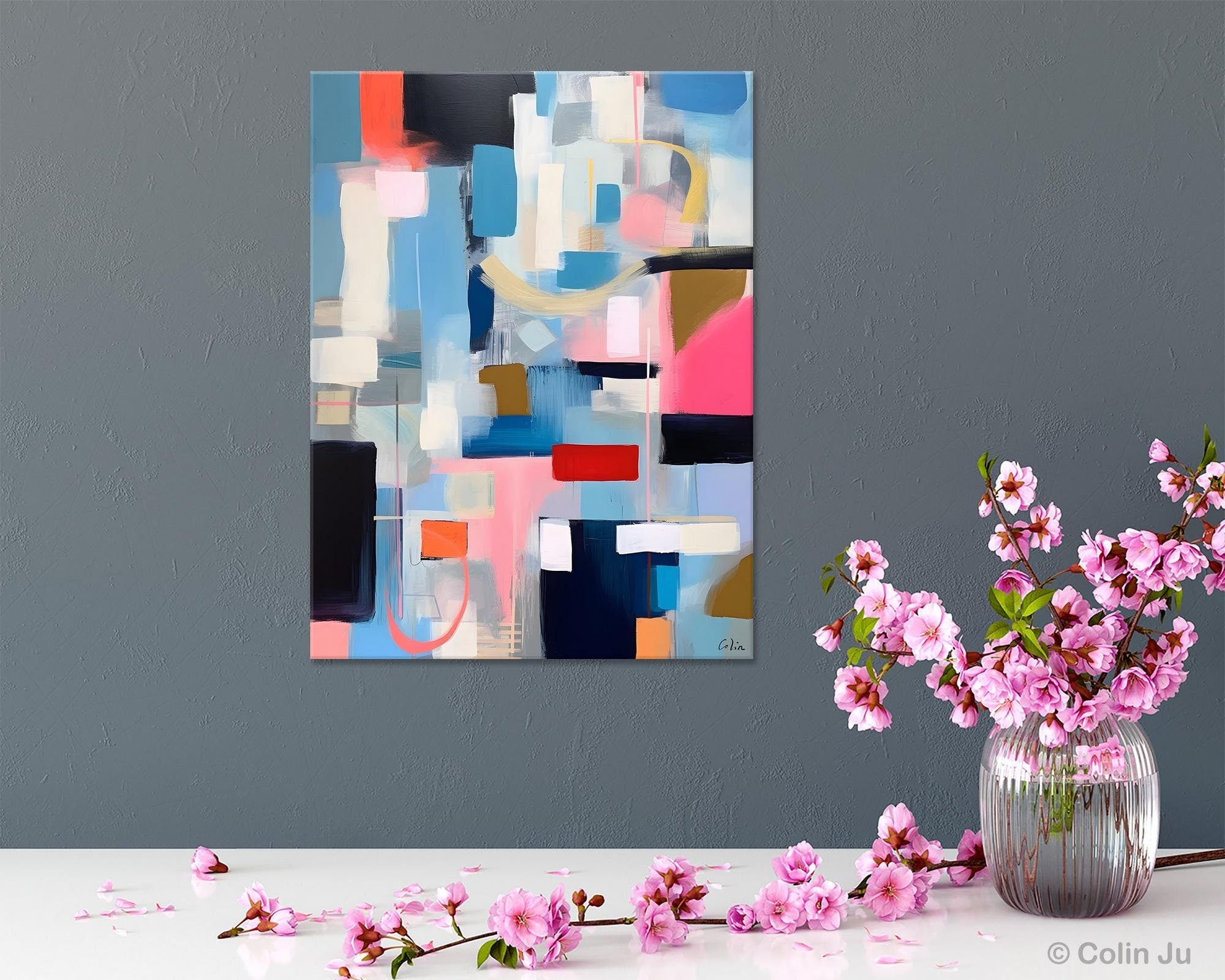 Original Modern Artwork, Contemporary Acrylic Painting on Canvas, Large Wall Art Painting for Bedroom, Oversized Abstract Wall Art Paintings-Paintingforhome
