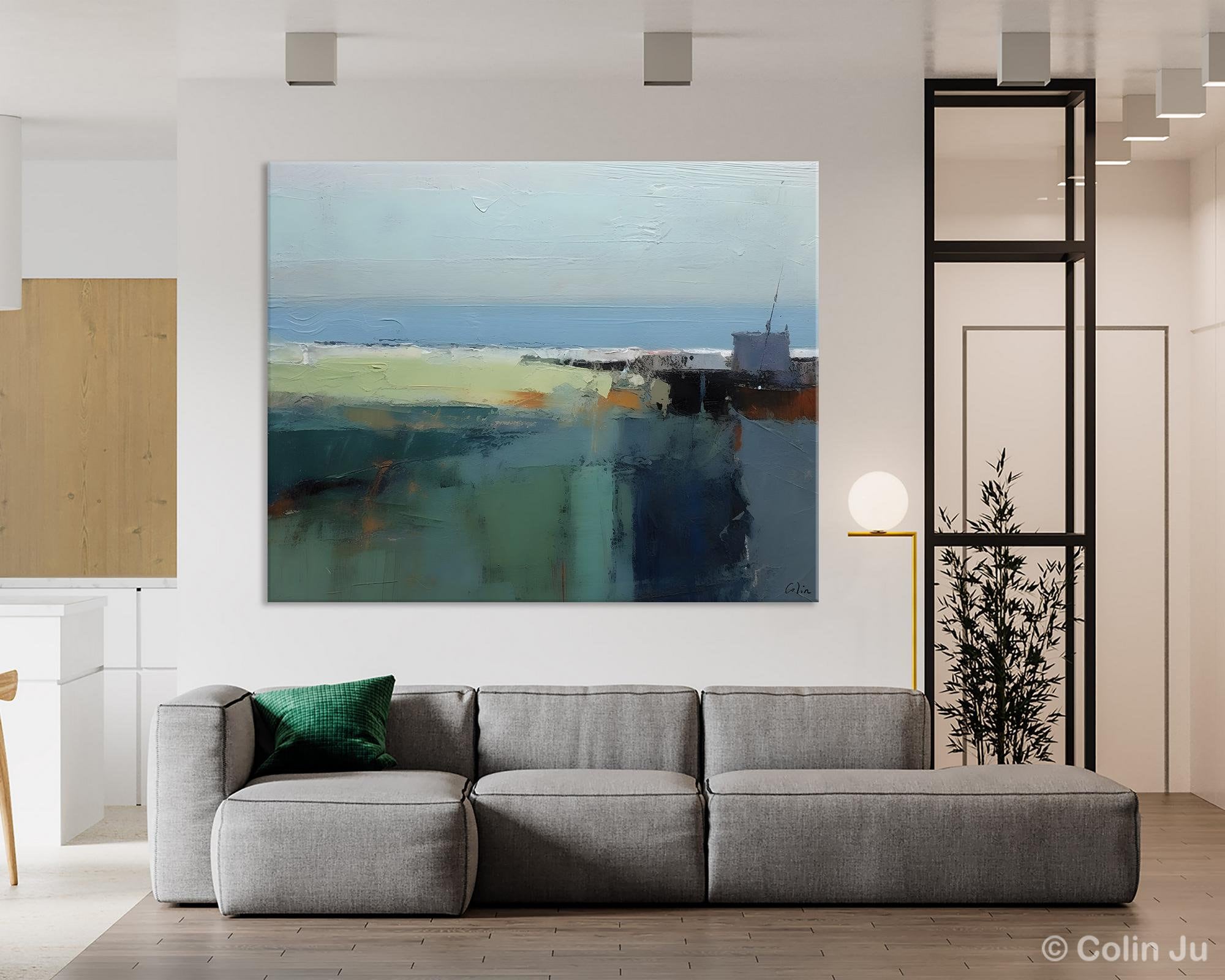 Landscape Acrylic Paintings, Landscape Abstract Paintings, Modern Wall Art for Living Room, Original Abstract Abstract Painting on Canvas-Paintingforhome