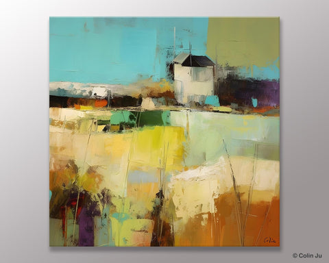 Landscape Canvas Paintings, Landscape Acrylic Art, Original Abstract Art, Hand Painted Canvas Art, Large Landscape Paintings for Living Room-Paintingforhome