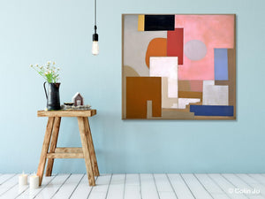 Extra Large Canvas Paintings for Living Room, Original Modern Abstract Artwork, Geometric Modern Canvas Art, Abstract Wall Art for Sale-Paintingforhome