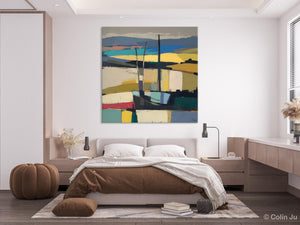 Landscape Canvas Art, Original Abstract Art, Hand Painted Canvas Art, Abstract Landscape Painting, Large Abstract Painting for Living Room-Paintingforhome