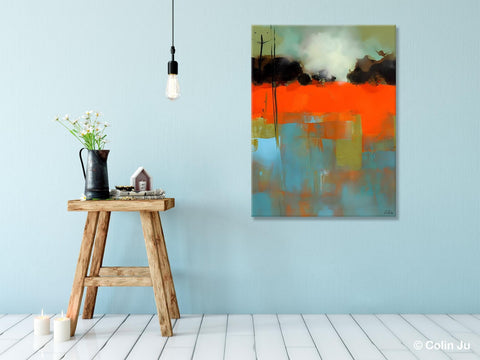 Landscape Canvas Art, Simple Modern Wall Art, Contemporary Acrylic Paintings, Original Abstract Paintings, Large Canvas Painting for Bedroom-Paintingforhome