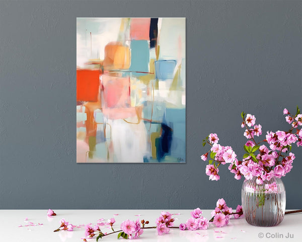 Hand Painted Canvas Art, Original Artowrk, Abstract Wall Paintings, Extra Large Paintings for Dining Room, Contemporary Wall Art Paintings-Paintingforhome
