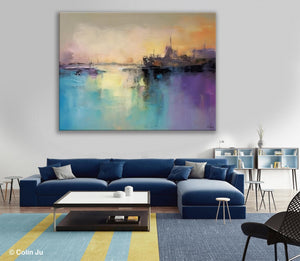 Large Paintings for Bedroom, Oversized Contemporary Wall Art Paintings, Abstract Landscape Painting on Canvas, Extra Large Original Artwork-Paintingforhome