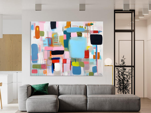 Original Abstract Art, Hand Painted Canvas Art, Modern Wall Art Ideas for Dining Room, Large Canvas Paintings, Contemporary Acrylic Painting-Paintingforhome