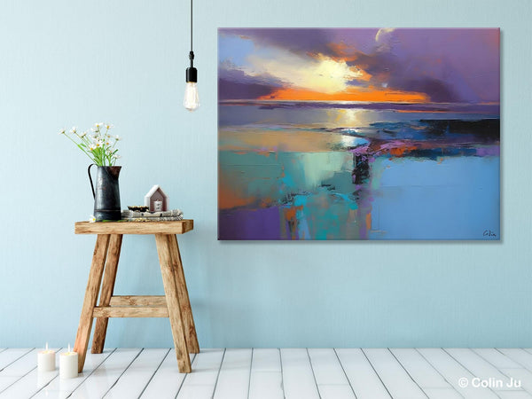 Landscape Canvas Paintings for Living Room, Original Landscape Paintings, Extra Large Modern Wall Art Paintings, Acrylic Painting on Canvas-Paintingforhome