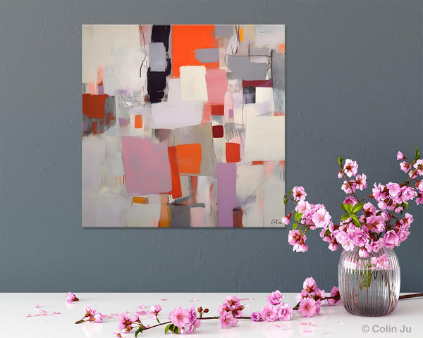 Modern Acrylic Artwork, Original Modern Paintings, Contemporary Canvas Art, Heavy Texture Canvas Art, Large Abstract Painting for Bedroom-Paintingforhome