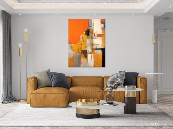 Large Paintings for Bedroom, Yellow Abstract Art Paintings, Large Contemporary Wall Art, Hand Painted Canvas Art, Original Modern Painting-Paintingforhome
