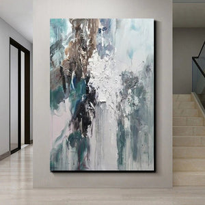 Living Room Abstract Paintings, Large Acrylic Canvas Paintings, Large Wall Art Ideas, Impasto Painting, Blue Modern Abstract Painting-Paintingforhome
