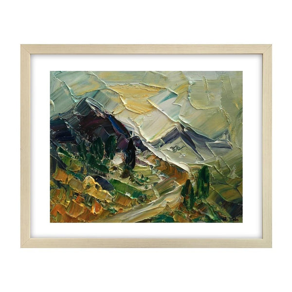 Original Artwork, Small Oil Painting, Heavy Texture Oil Painting, Mountain Painting, 8X10 inch-Paintingforhome