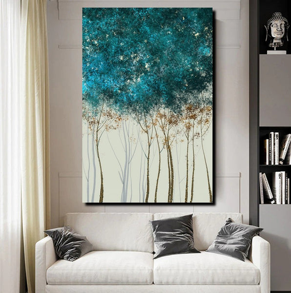 Tree Paintings, Simple Modern Art, Dining Room Wall Art Ideas, Buy Canvas Art Online, Simple Abstract Art, Large Acrylic Painting on Canvas-Paintingforhome