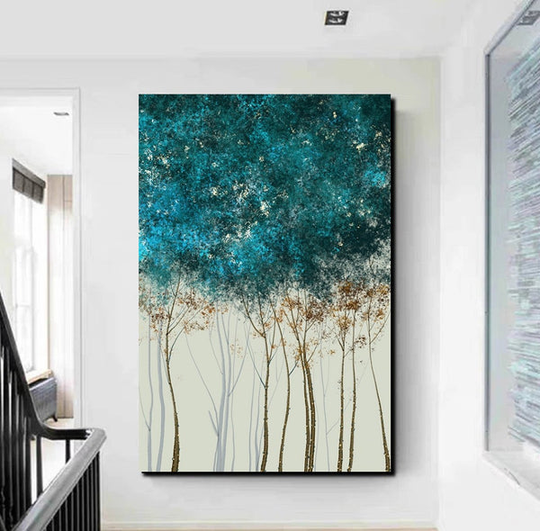 Tree Paintings, Simple Modern Art, Dining Room Wall Art Ideas, Buy Canvas Art Online, Simple Abstract Art, Large Acrylic Painting on Canvas-Paintingforhome