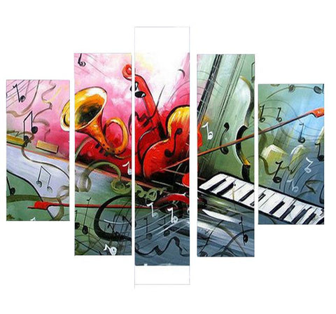 Violin Painting, Bedroom Abstract Painting, Electronic Organ Painting, 5 Piece Canvas Art-Paintingforhome