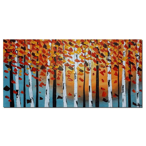 Art Painting, Contemporary Art, Birch Tree Painting, Modern Artwork, Abstract Art Painting, Painting for Sale-Paintingforhome