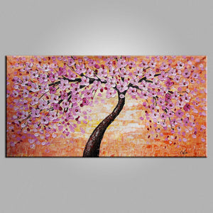 Abstract Art, Contemporary Art, Flower Tree Painting, Modern Painting, Heavy Texture Painting-Paintingforhome