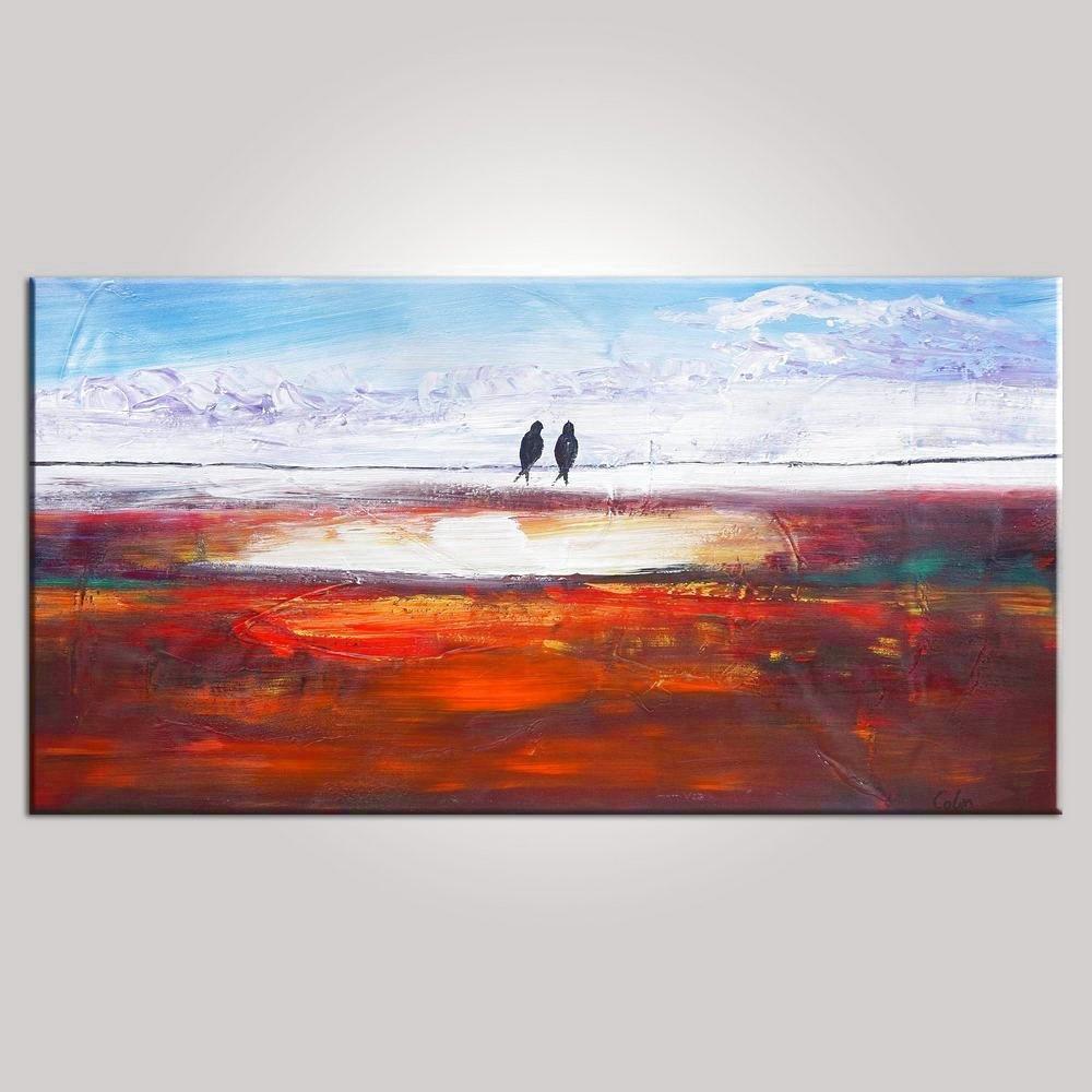 Love Birds Painting, Painting for Sale, Abstract Wall Art, Modern Art, Contemporary Painting, Abstract Painting, Bedroom Wall Art, Wedding Gift-Paintingforhome