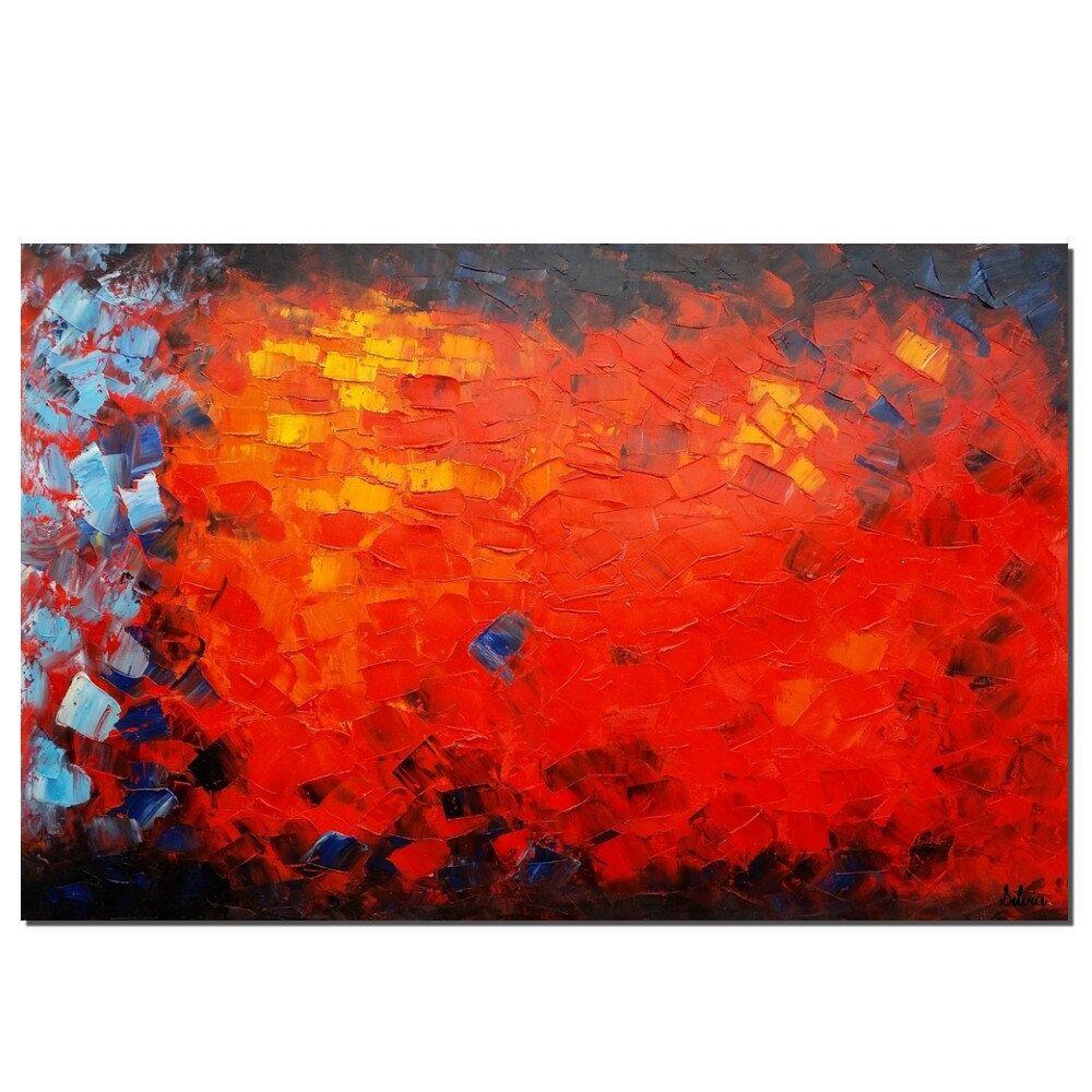 Red Abstract Artwork, Contemporary Wall Art, Modern Art, Art for Sale, Abstract Art Painting-Grace Painting Crafts