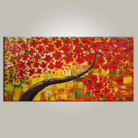 Heavy Texture Art, Flower Tree Art, Contemporary Wall Art, Modern Art, Art for Sale, Abstract Art Painting-Paintingforhome