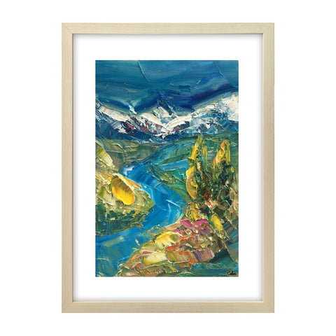 Tree and River Painting, Abstract Landscape Painting, Small Oil Painting, Heavy Texture Oil Painting, 8X12 inch-Paintingforhome