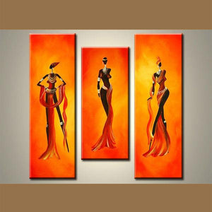 Dining Room Wall Art, African Woman Painting, African Girl Painting, Abstract Art Painting, Modern Art for Sale-Paintingforhome