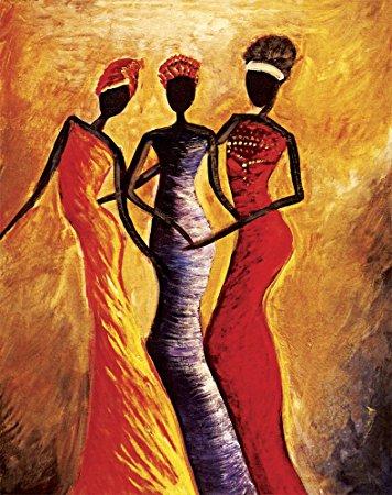 Canvas Painting, African Art, African Woman Painting, African Girl Painting, Modern Wall Art-Paintingforhome