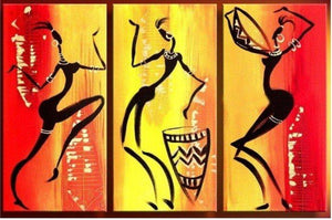 Bedroom Wall Art Paintings, African Woman Dancing Painting, African Girl Painting, Extra Large Painting on Canvas, Buy Paintings Online-Paintingforhome