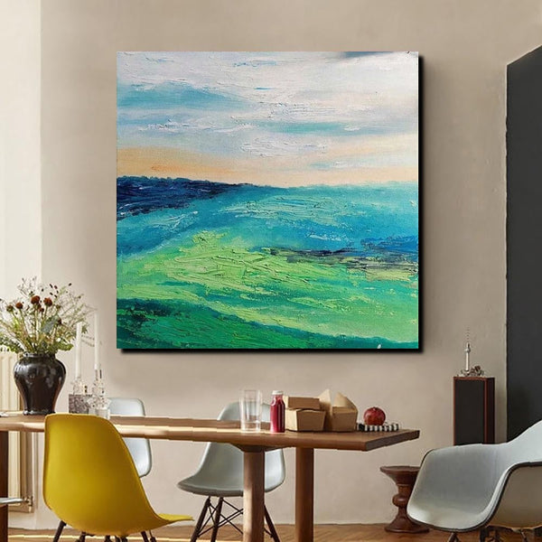 Landscape Acrylic Paintings, Abstract Landscape Painting, Modern Paintings for Living Room, Heavy Texture Painting, Large Painting Behind Sofa-Paintingforhome