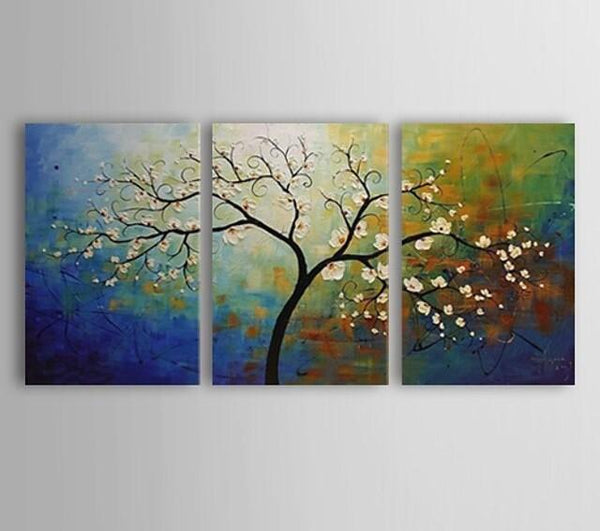 Heavy Texture Painting, Acrylic Painting for Bedroom, Tree of Life Painting, Palette Knife Painting, Simple Painting Ideas-Paintingforhome