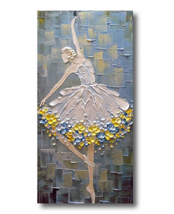 Heavy Texture Painting, Ballet Dancer Painting, Simple Acrylic Paintings, Palette Knife Painting, Acrylic Painting for Bedroom, Painting on Canvas-Paintingforhome