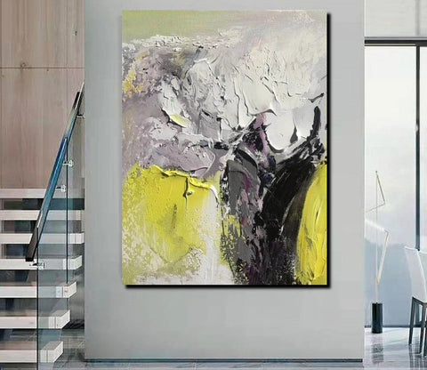 Living Room Abstract Paintings, Hand Painted Canvas Paintings, Heavy Texture Paintings, Palette Knife Painting, Modern Acrylic Painting-Paintingforhome