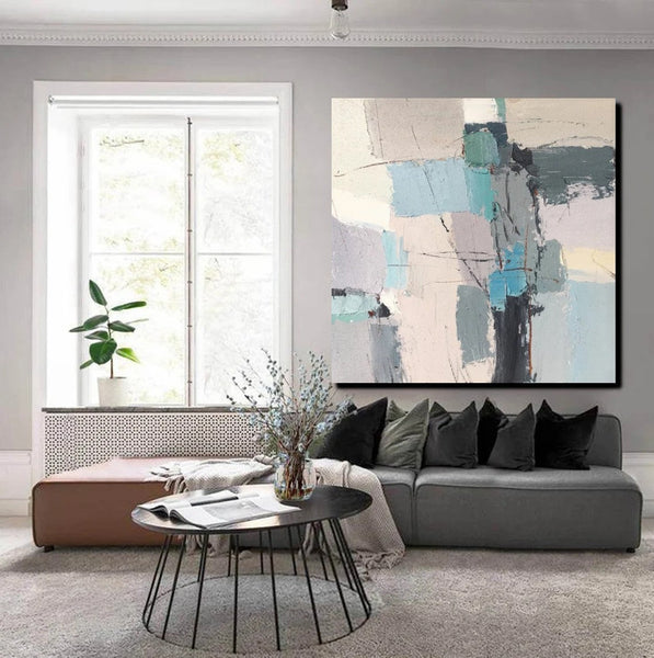 Simple Wall Art Paintings, Living Room Modern Wall Art, Modern Contemporary Art, Large Painting Behind Sofa, Acrylic Canvas Painting-Paintingforhome