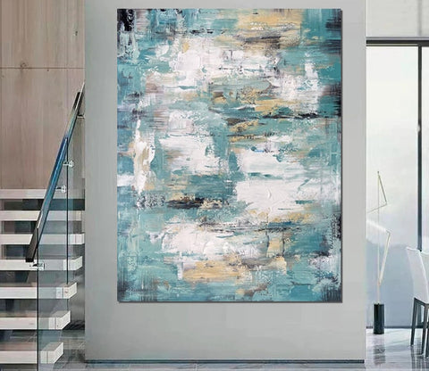 Modern Abstract Painting, Simple Wall Art Ideas for Dining Room, Heavy Texture Painting, Bedroom Abstract Paintings, Large Acrylic Canvas Paintings-Paintingforhome
