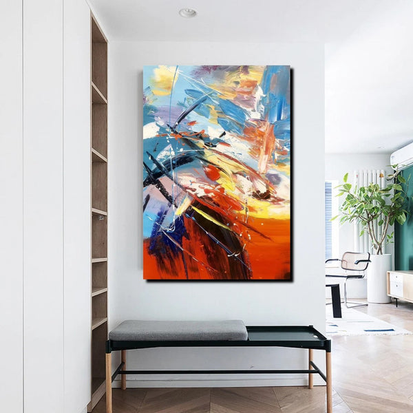 Living Room Modern Paintings, Acrylic Canvas Paintings, Large Painting on Canvas, Modern Abstract Painting-Paintingforhome