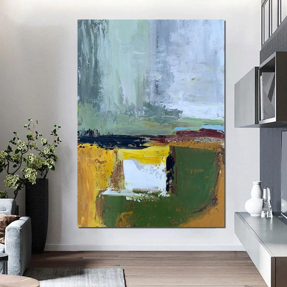 Wall Art Paintings for Living Room, Simple Green Modern Art, Simple Abstract Painting, Large Canvas Paintings for Bedroom, Buy Paintings Online-Paintingforhome