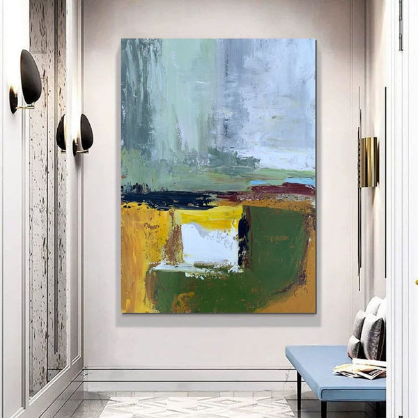 Wall Art Paintings for Living Room, Simple Green Modern Art, Simple Abstract Painting, Large Canvas Paintings for Bedroom, Buy Paintings Online-Paintingforhome