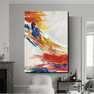 Living Room Wall Art Paintings, Acrylic Abstract Paintings Behind Sofa, Large Painting Behind Couch, Buy Abstract Painting Online, Simple Modern Art-Paintingforhome