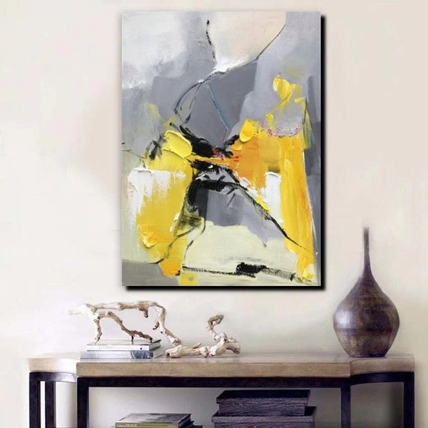 Abstract Paintings Behind Sofa, Acrylic Paintings for Bedroom, Palette Knife Canvas Art, Contemporary Canvas Wall Art, Buy Paintings Online-Paintingforhome